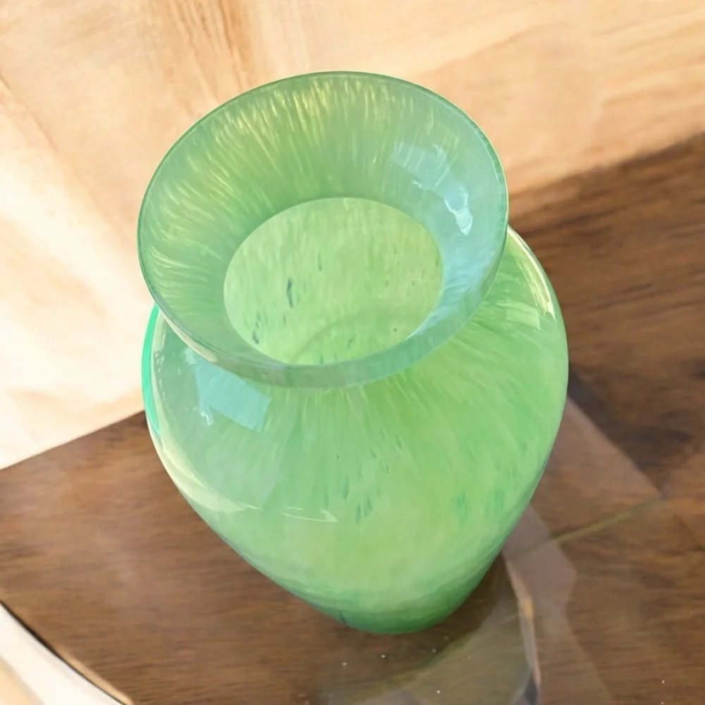 Murano Style Swirled Blown Glass Vase MCM Art Glass Handblown MidCentury Decor